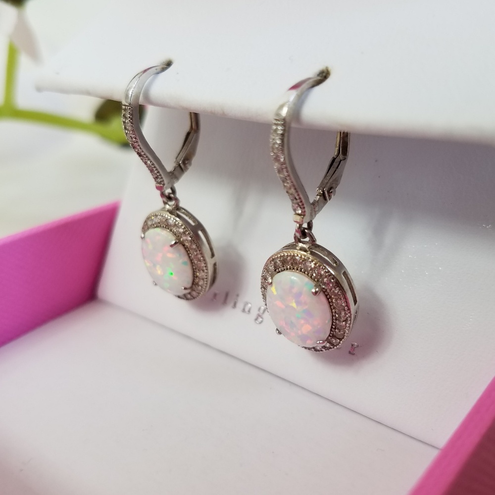 GIA Fiorella Sterling Silver Opal Earrings